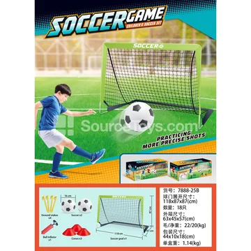 Green Single-Goal Soccer Net with Black Netting