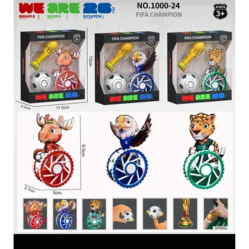 World Cup Mascot Tumbler, Trophy Whistle, Finger Spinning Top Football  3 Styles Assorted
