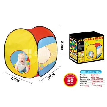 Kids Play Tent with 50 Ocean Balls (7 cm) (995-7048A)