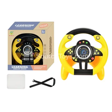 Steering Wheel Toy 360° Rotation Yellow U-Shape Base