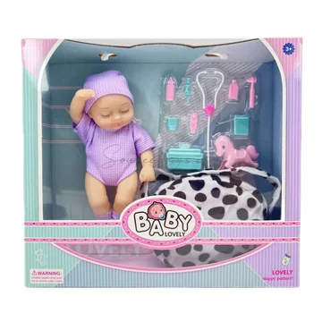 8-inch 20cm Reborn Doll Soft Vinyl Baby Doll with Accessories and Tote Bag