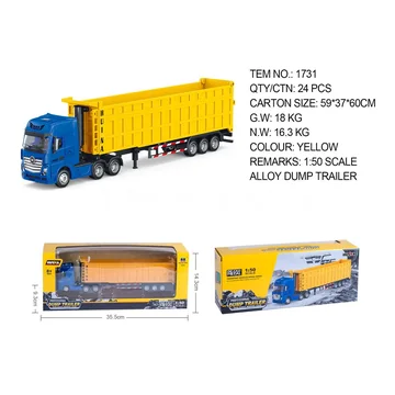 1:50 Semi-Alloy Dump Trailer Static Model