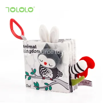 Newborn Tear-Resistant Black-and-White Visual Training Early Education Tail Cloth Book