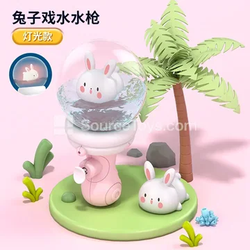 Transparent Cartoon Bunny Floating Water Gun with Light