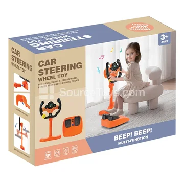 Steering Wheel Racing Car Driving Floor Set Orange
