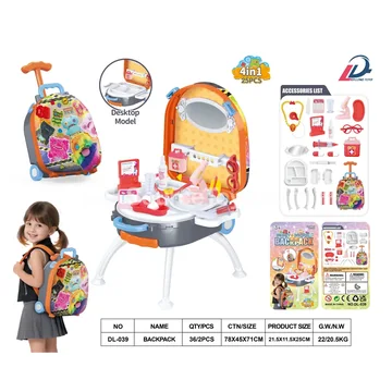 4-in-1 Suitcase Backpack Set with Alloy Pretend-Play Doctor Kit