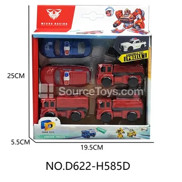 DIY Assembly Transforming Fire Truck Model Kit (D622-H585D)