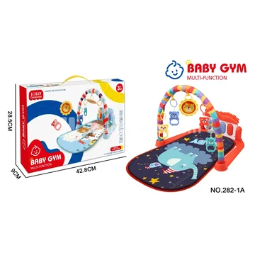 Baby Activity Gym with Foot Piano, Red Elephant Pattern