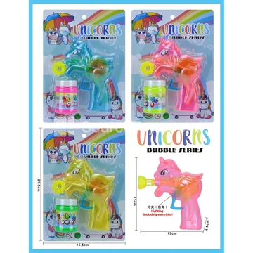 Unicorn Light Bubble Gun