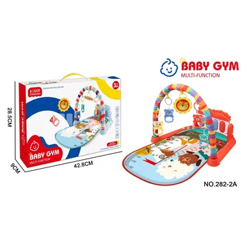 Zoo Pattern Baby Kick Piano Playmat Red