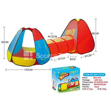 3-in-1 Play Tent with Tunnel and Crawl Tube (995-7011E)