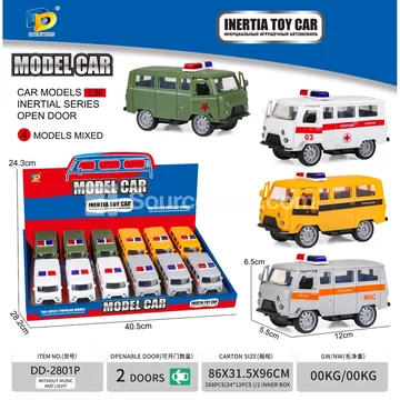 Friction-Powered Toy Police Van