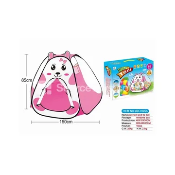 Cartoon Rabbit Basketball Play Tent with 50 Ocean Balls (6 cm)