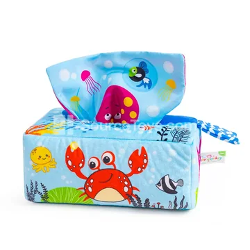 Fabric Tissue Box Crinkle Paper Pull Toy