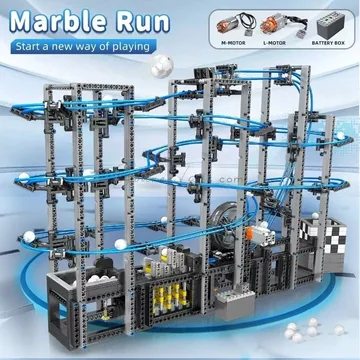 DIY Assembly Building Blocks Ball Roller Coaster