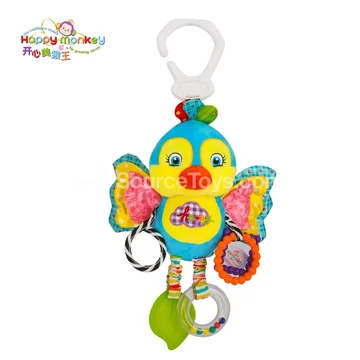 Baby Stroller Hanging Rattle Toy with Teether and Mirror
