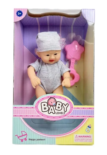 8-inch 20cm Reborn Baby Doll Soft Vinyl Rattle (KM-8106)