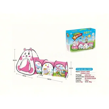 2-in-1 Rabbit-Themed Play Tent with Tunnel and Crawl Tube