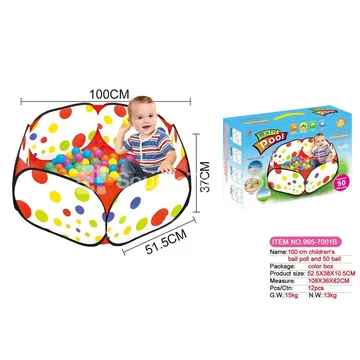 1 m Ball Pit with 50 Pcs 6 cm Ocean Balls