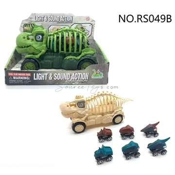 Dinosaur Skeleton Car Model with Lights & Sounds Scene Set A / Dino Car Set B (2 Colors Assorted)
