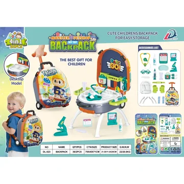 4-in-1 Suitcase Doctor Kit with Backpack for Boys