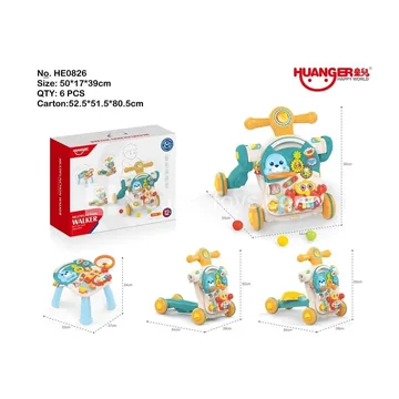 4-in-1 Baby Walker & Activity Table (Boy Style)