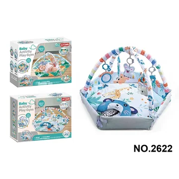 Baby Cartoon Cat Playmat Fence Hexagon 4-in-1