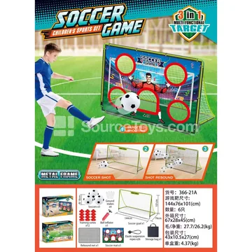 Green Soccer Goal Set with White Net (Iron Frame)