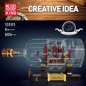 DIY Assembly Building Blocks Mini Drift Bottle  Revenge Ship (English Version)