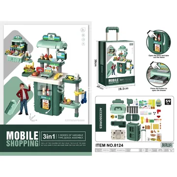 3-in-1 Supermarket Ride-On Suitcase (Ice Cream)