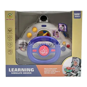 Baby Stroller Steering Wheel Toy Space White 360° Rotating