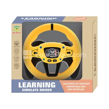 Steering Wheel Toy Simulation Yellow 19U Base 360 Rotation