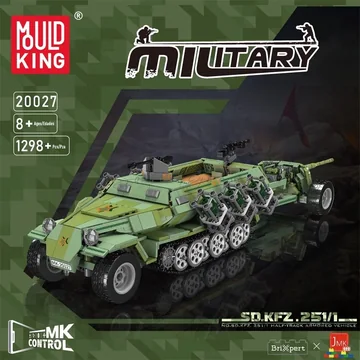 DIY Assembly Building Blocks Half-Track Armored Vehicle Electric Version