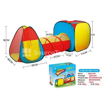3-in-1 Play Tent with Tunnel and Crawl Tube (995-7011D)