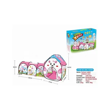 2-in-1 Cartoon Rabbit Tent Playhouse with Tunnel Crawl Tube (995-7026B)