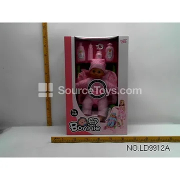 12-Inch Vinyl Doll with Sound, Stuffed Eyes, and Assembly Cart