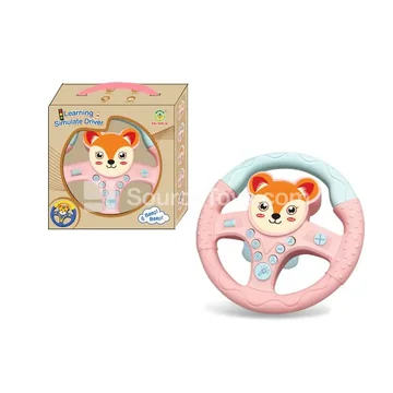 Cartoon Fox Pink Steering Wheel Toy 360° Rotation