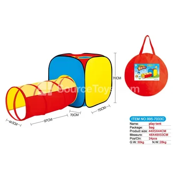 2-in-1 Playhouse with Tunnel Crawl Tube (995-7033C)