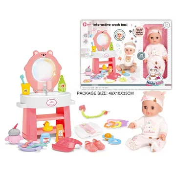 14-inch Vinyl Doll Washing Station Care Set with 12 Sounds