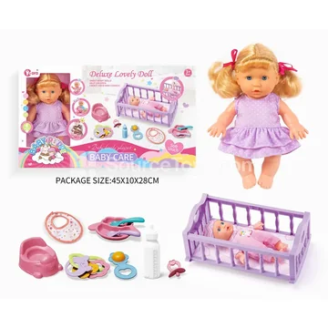 9 Inch Doll Crib Set  Pretend Play Doll Baby Toy