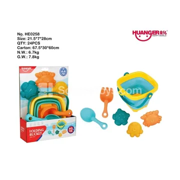 Collapsible Bucket & Bath Beach Toy Set (5PCS)