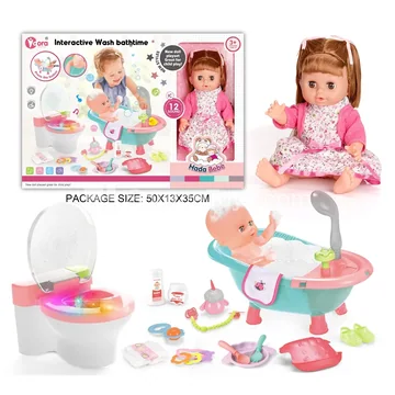 14-inch Vinyl Baby Doll with 12 Sounds & Light-Up Potty Set