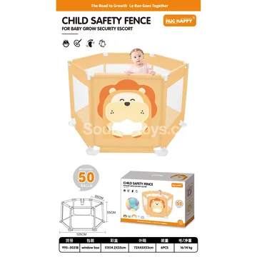 125cm Printed Lion Playpen with 50 Ocean Balls