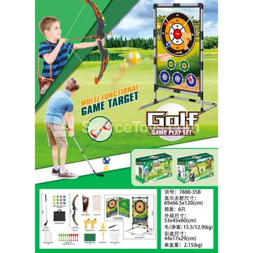 Bow & Arrow Dual-Sided Golf Set with Stand, Outdoor Sports