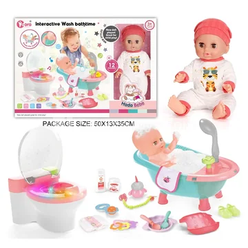 14-inch Vinyl Doll with 12 Sounds and Light-Up Potty Set