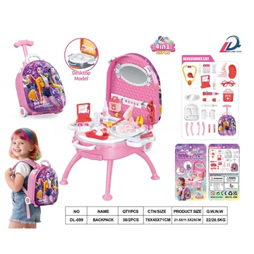 4-in-1 Luggage Alloy Backpack Set with Pretend-Play Medical Kit and Storage Box