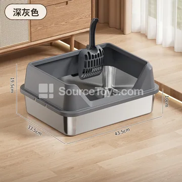 ABS Side-Opening Small Stainless Steel Cat Litter Box