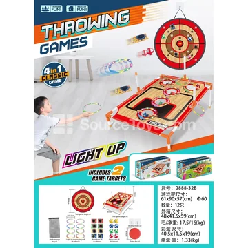 Wooden Light-Up Ring Toss Target Stand