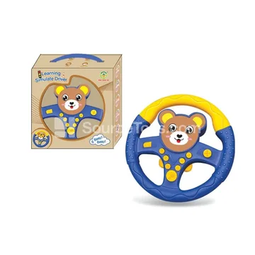 360° Rotating Steering Wheel Cartoon Bear Blue