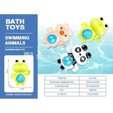 Light-Up Wind-Up Animal Bath Toys (3 Styles)